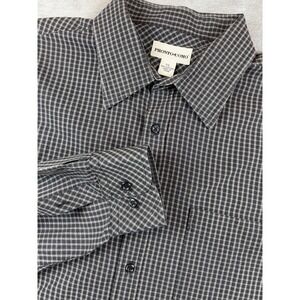 Pronto Uomo Button Up Shirt Mens XL Brown Check Long Sleeve Chest Pocket